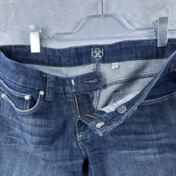 BEBE Trouser Walk Bermuda Shorts Womens Size 30 Medium Wash Low Rise Blue - Picture 3 of 10